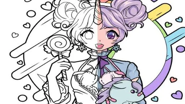 Anime Girls Coloring Book: Pop Manga Coloring