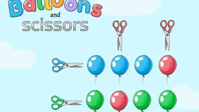 Balloons and scissors
