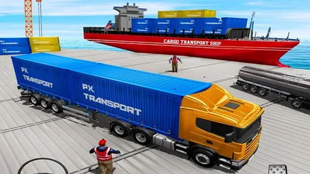 Cargo Transport Truck Driving