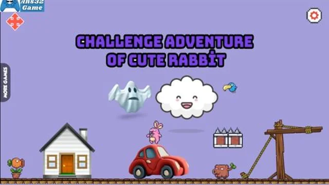 Challenge adventure of cute rabbit