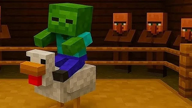 Chicken Jockey hidden lava chicken