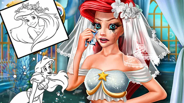 Coloring Book for Ariel Mermaid