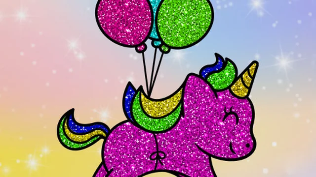 Coloring Book: Glittered Unicorns