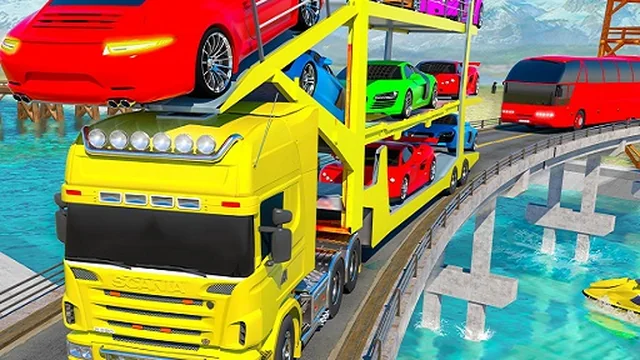 Crazy Mega Car Transport Truck Game