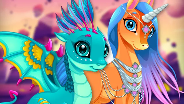 Cute Unicorns And Dragons Puzzle