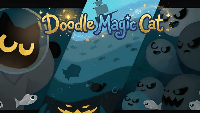 Doodle Halloween Momo Cat : Sea Magic