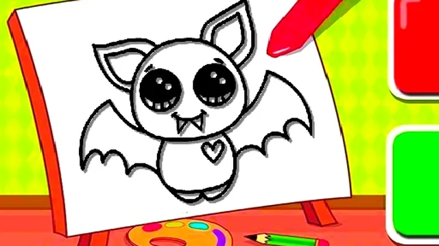 Easy Kids Coloring Bat