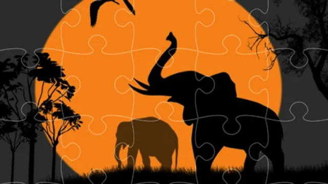 Elephant Silhouette Jigsaw game thumbnail
