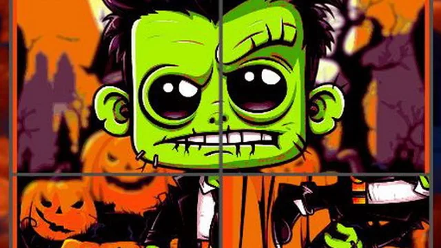 Franky &amp; Vampire Halloween Puzzle