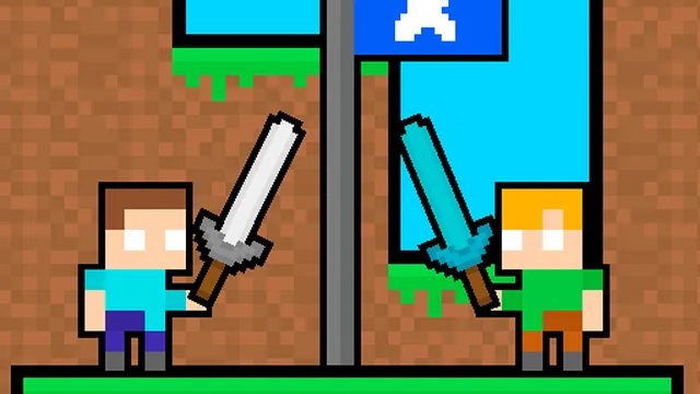 Friends Battle Swords Drawn