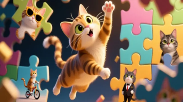 Funny Puzzle: Cats