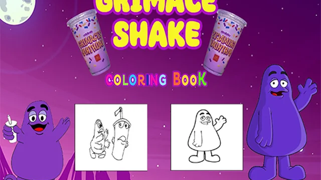 Grimace Shake Coloring