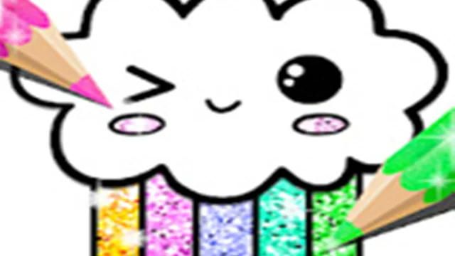 Kawaii Coloring Book Glitter - Drawing Book