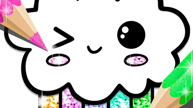 Kawaii Coloring Book Glitter