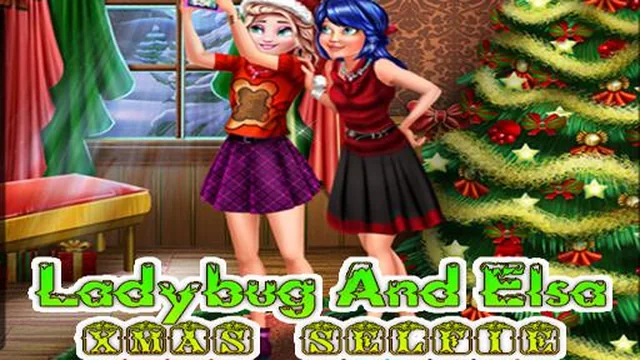Ladybug And Elsa Xmas Selfie