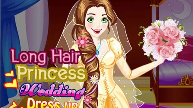Long Hair Princess Wedding Dress up