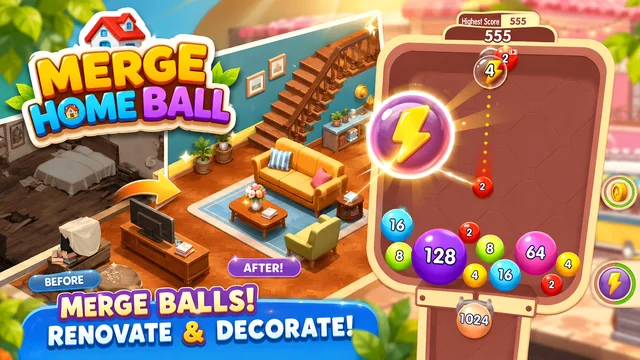Merge Home Ball 2048