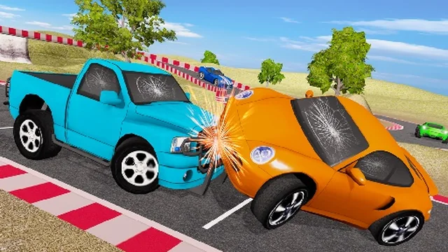 Mini SuperCars Racing Crashing