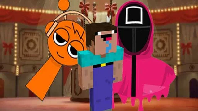 Nextbots on Minecraft Squid Game Sprunki game thumbnail