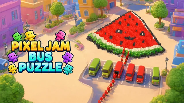 Pixel Jam Bus Puzzle: Color Sort