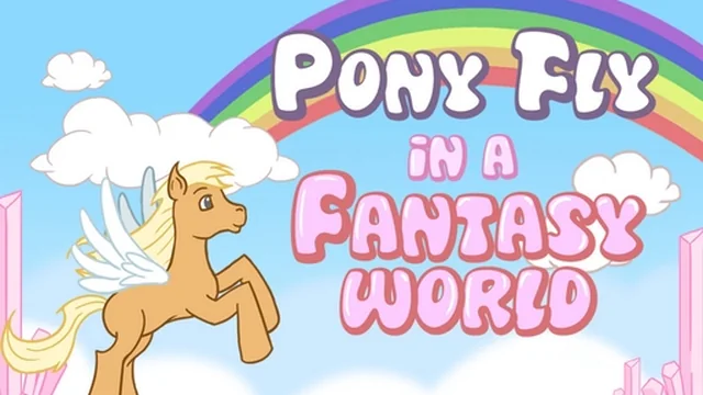 Pony fly in a fantasy world