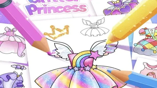 Princess Coloring Glitter For Girl