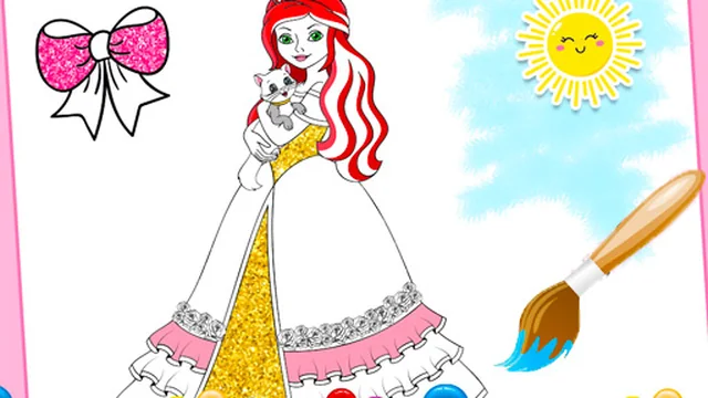 Princess Coloring Glitter