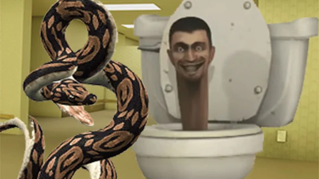 Python Snake Kill Skibidi Toilet Backrooms