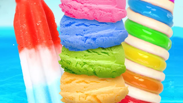 Rainbow Ice Cream And Popsicles