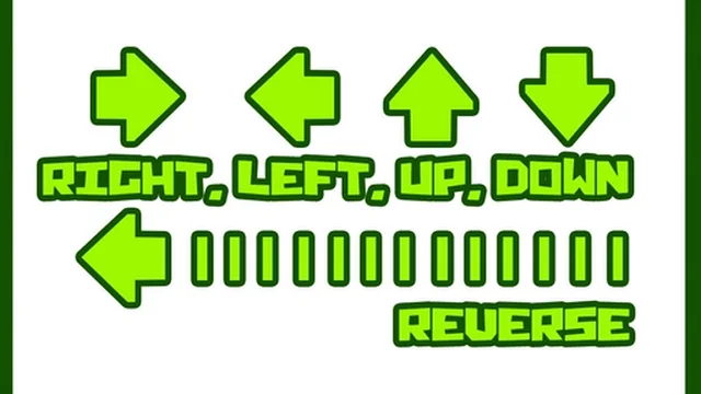 Right, left, up, down, reverse