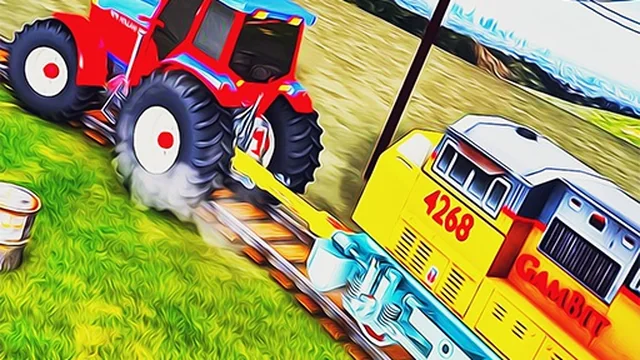 Tractor Towing Train 2022 3D